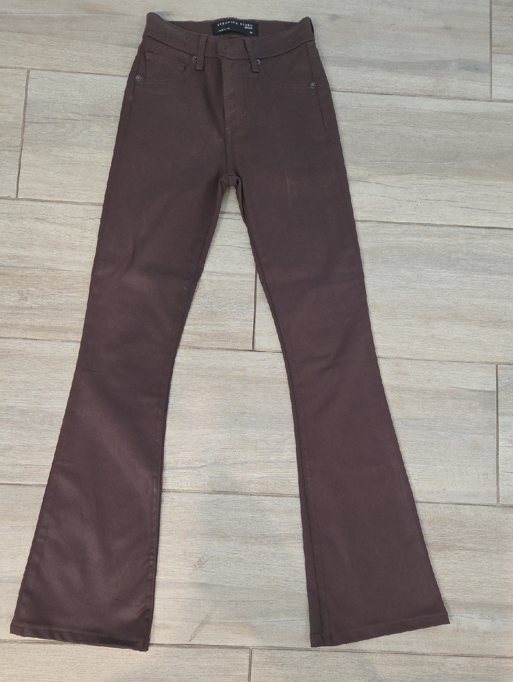 Veronica Beard Beverly Skinny Flare Chocolate Brown Jeans
